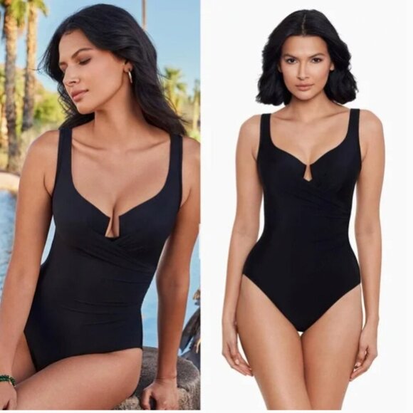 Miraclesuit Escape Underwire Must Haves One Piece Swimsuit Black - Picture 1 of 11